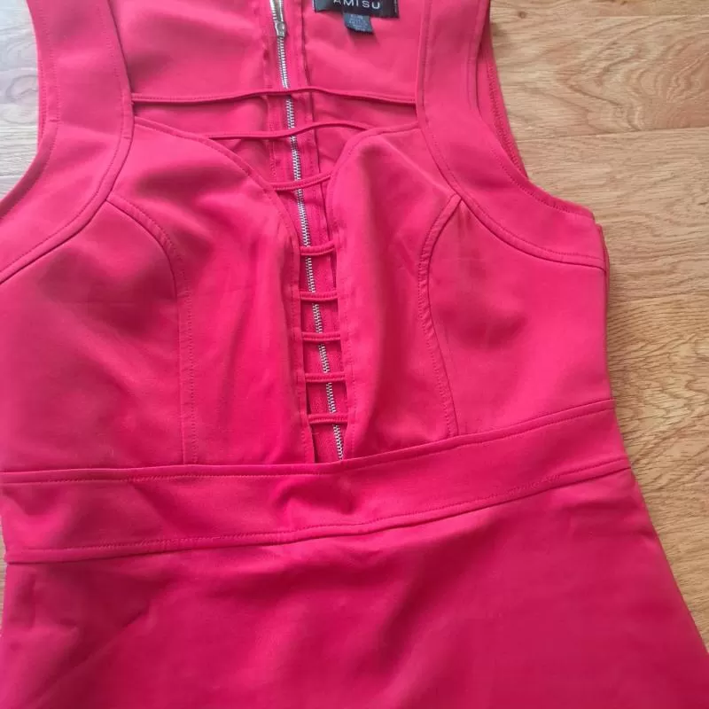 Rochie casual Amisu EU 40 | Roșu, Midi - Image 4