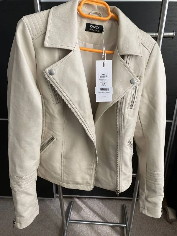 Geacă biker Only XS | Crem, Piele ecologică - Image 7
