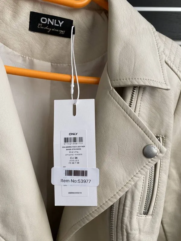 Geacă biker Only XS | Crem, Piele ecologică - Image 9