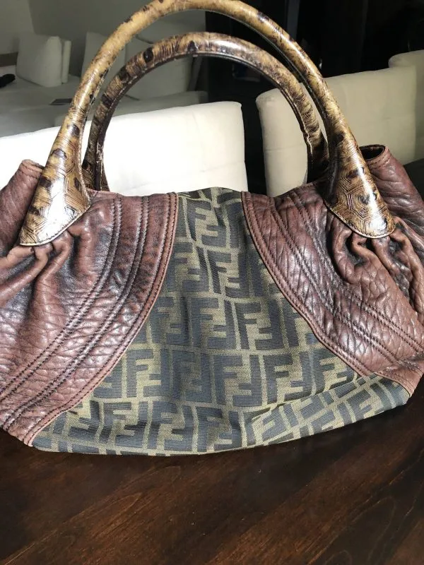 Geantă de mână Fendi | Maro, Piele naturală - Image 2