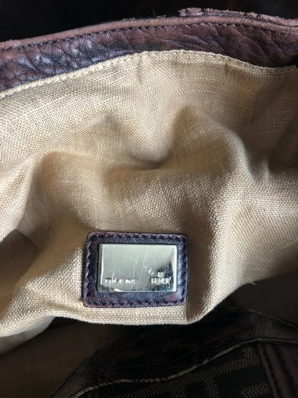Geantă de mână Fendi | Maro, Piele naturală - Image 6