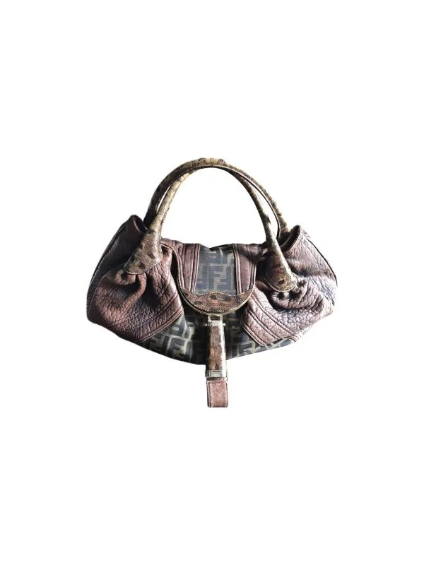 Geantă de mână Fendi | Maro, Piele naturală