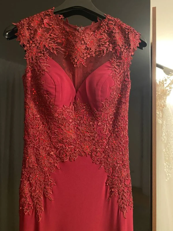 Rochie de seară BELLA SPOSA S | Burgundy, Maxi - Image 3