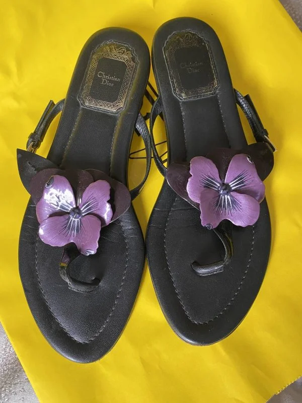 Sandale Christian Dior EU 37 | Mov, Piele naturală - Image 2
