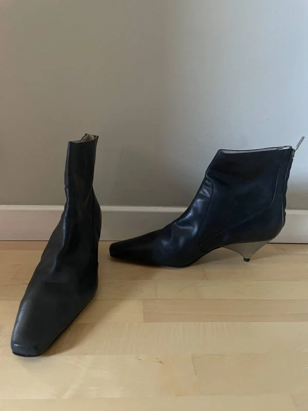 Ghete Zara EU 41 | Negru, Piele naturală - Image 9