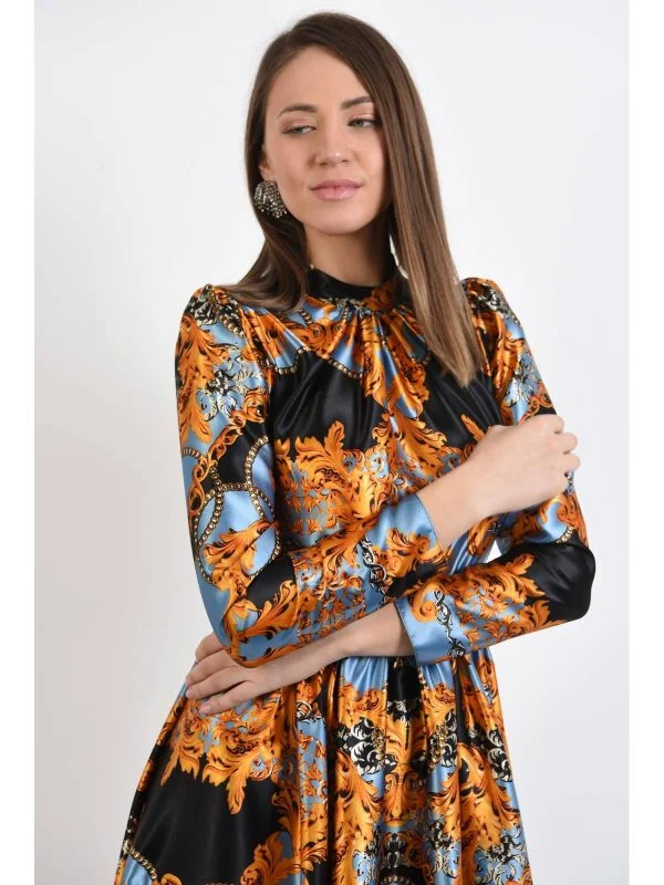 Rochie office Poema EU 34 | Bleu, Midi, Poliester - Image 3