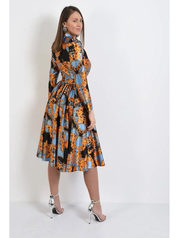 Rochie office Poema EU 34 | Bleu, Midi, Poliester - Image 2