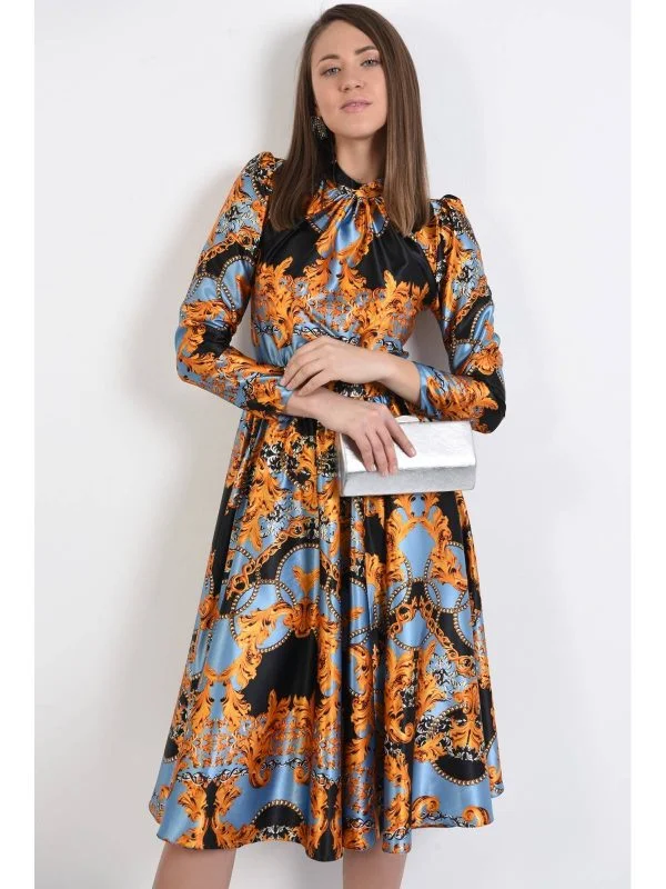 Rochie office Poema EU 34 | Bleu, Midi, Poliester - Image 4