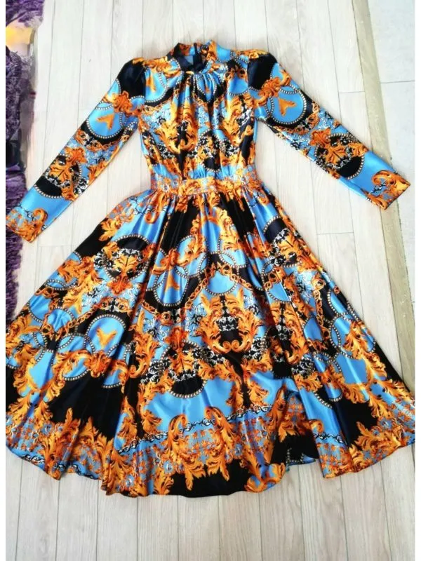 Rochie office Poema EU 34 | Bleu, Midi, Poliester - Image 5