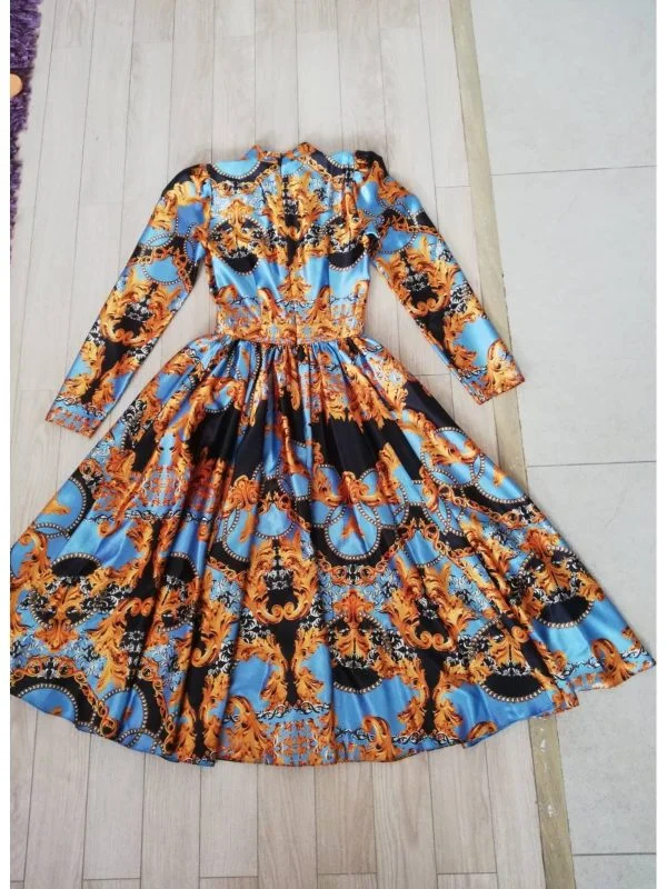 Rochie office Poema EU 34 | Bleu, Midi, Poliester - Image 6