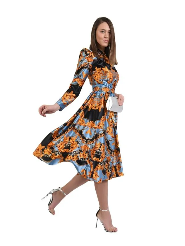 Rochie office Poema EU 34 | Bleu, Midi, Poliester