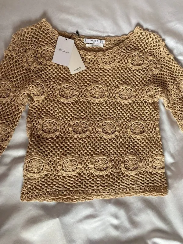 Bluză Mango S | Bej, Normal, Bumbac - Image 8
