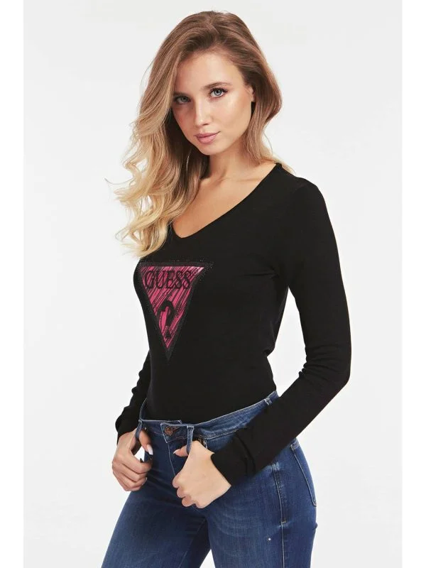 Pulover Guess XS | Negru, Normal, Regular fit, Vâscoză - Image 2