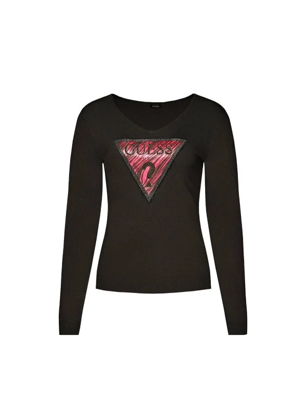 Pulover Guess XS | Negru, Normal, Regular fit, Vâscoză