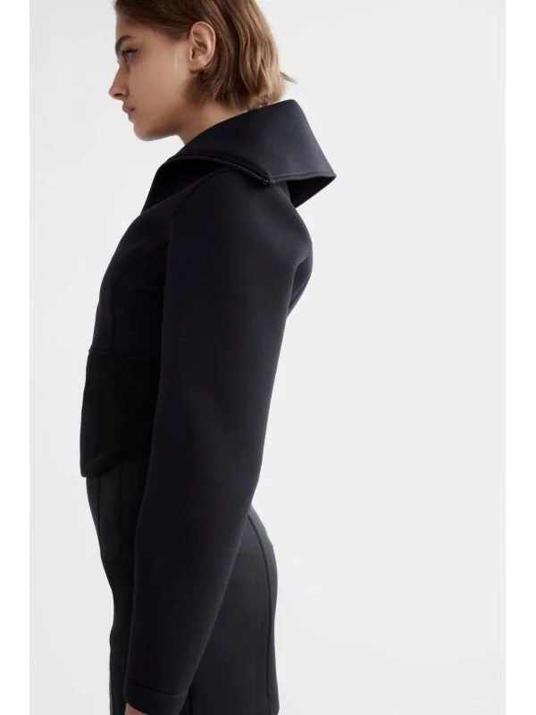 Jachetă Zara S | Negru, Fără glugă, Vâscoză - Image 2