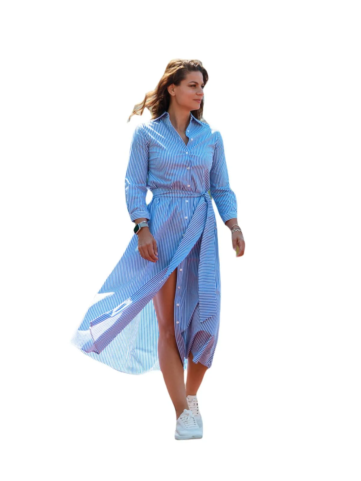 Rochie casual PINEBERRY EU 34 | Bleu, Maxi, Bumbac