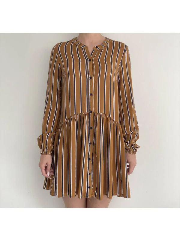 Rochie casual Bershka XS | Portocaliu, Midi, Bumbac - Image 2