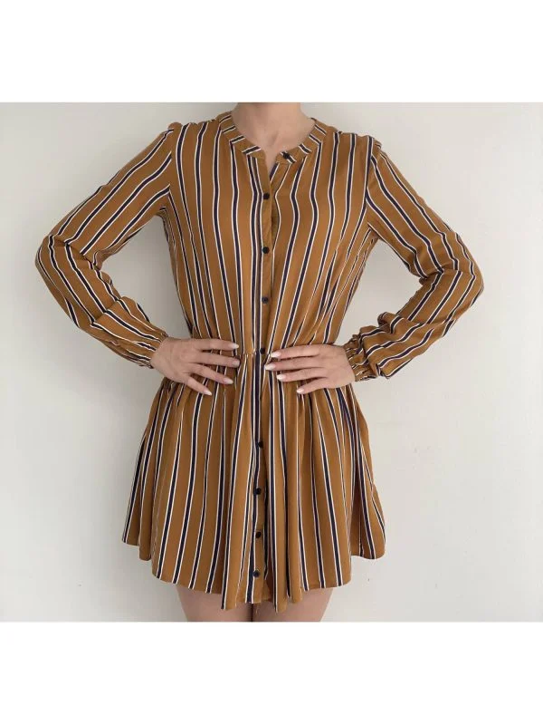 Rochie casual Bershka XS | Portocaliu, Midi, Bumbac - Image 3