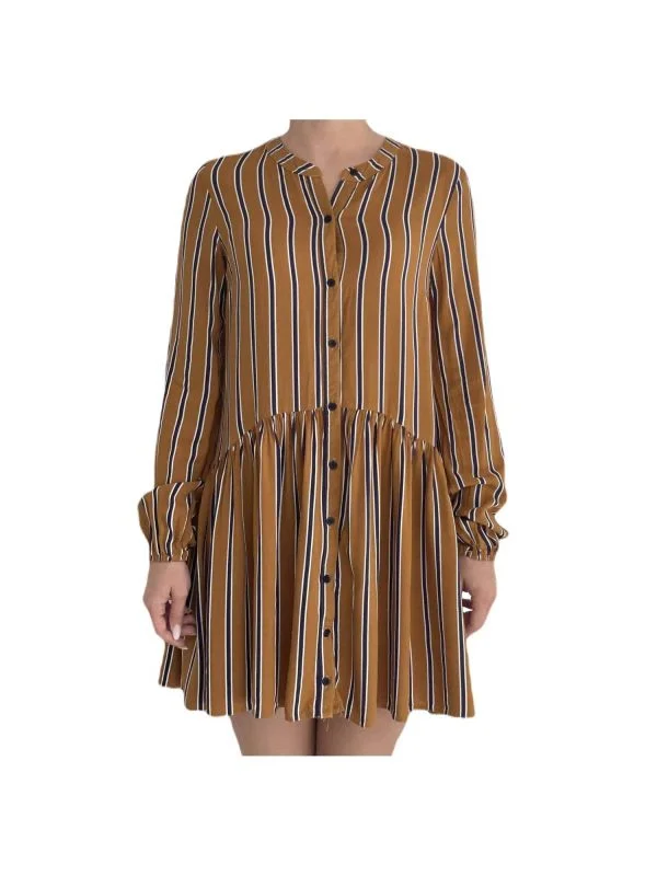 Rochie casual Bershka XS | Portocaliu, Midi, Bumbac