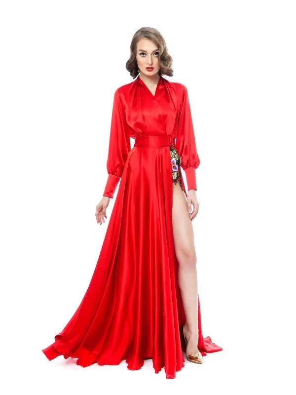 Rochie de seară ROZALIA BOT S | Roșu, Maxi