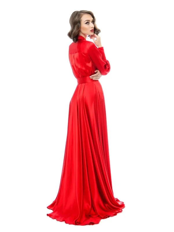 Rochie de seară ROZALIA BOT S | Roșu, Maxi - Image 2