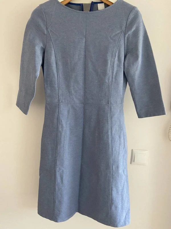 Rochie office Hugo Boss S-M | Bleu, Midi, Vâscoză - Image 2