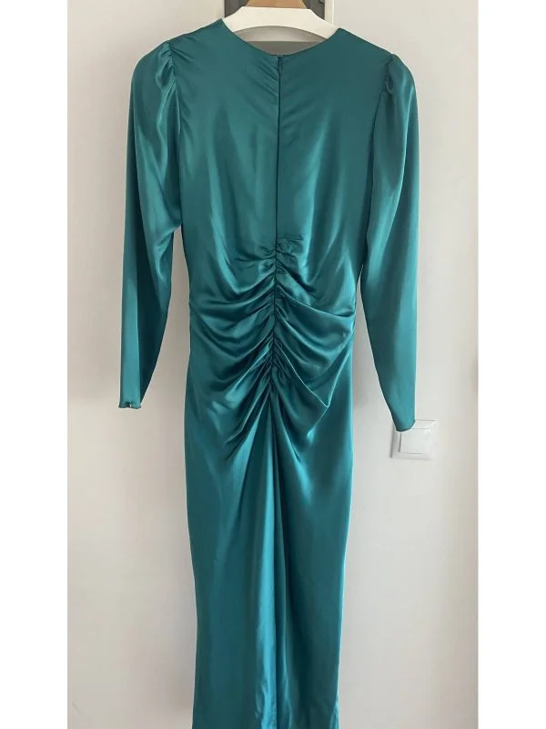 Rochie de seară Nissa EU 40 | Verde, Midi, Poliester - Image 5