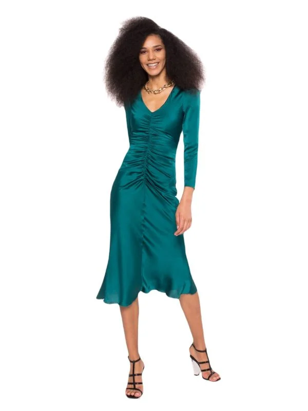 Rochie de seară Nissa EU 40 | Verde, Midi, Poliester