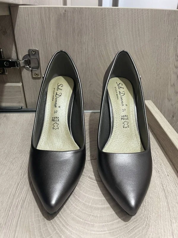 Pantofi cu toc înalt SOLO DONNA EU 37 | Gri, Piele ecologică - Image 6