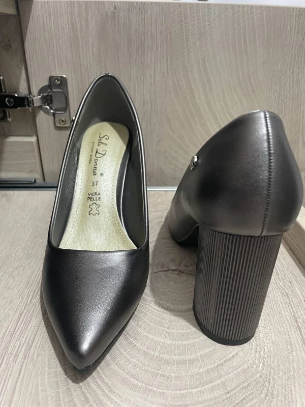 Pantofi cu toc înalt SOLO DONNA EU 37 | Gri, Piele ecologică - Image 7