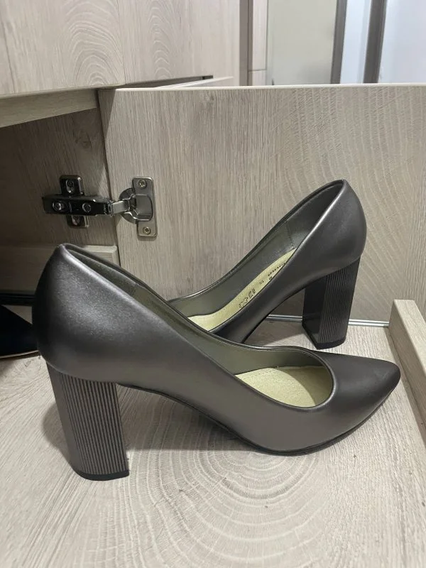 Pantofi cu toc înalt SOLO DONNA EU 37 | Gri, Piele ecologică - Image 8