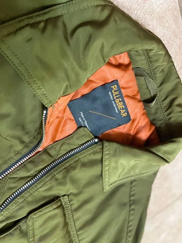 Geacă bomber Pull&Bear M | Khaki, Fără glugă, Poliester - Image 6