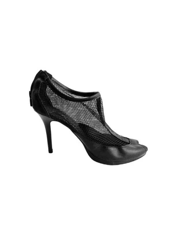 Sandale cu toc Stradivarius EU 39 | Negru, Piele ecologică
