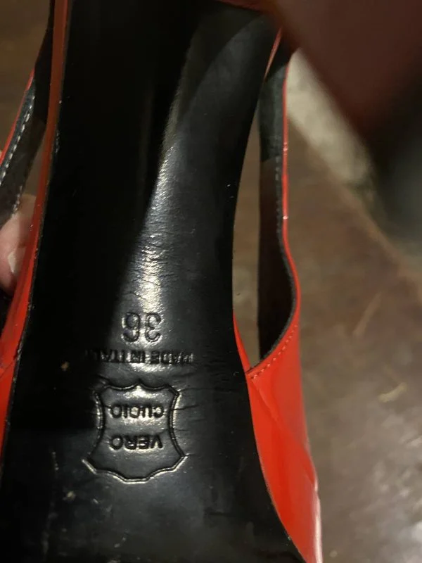 Pantofi cu toc înalt ORORO EU 37 | Roșu, Piele naturală - Image 4