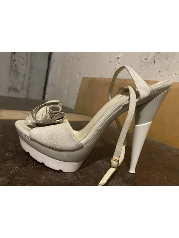 Sandale cu toc CHON EU 37 | Bej, Piele naturală - Image 2