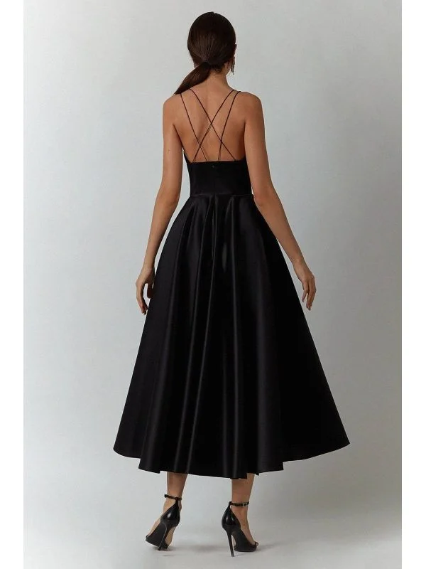 Rochie de seară ALYNA EU 36 | Negru, Midi, Poliester - Image 3