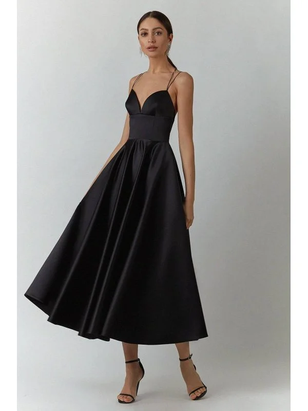 Rochie de seară ALYNA EU 36 | Negru, Midi, Poliester - Image 2