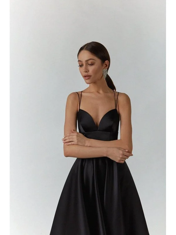 Rochie de seară ALYNA EU 36 | Negru, Midi, Poliester - Image 4