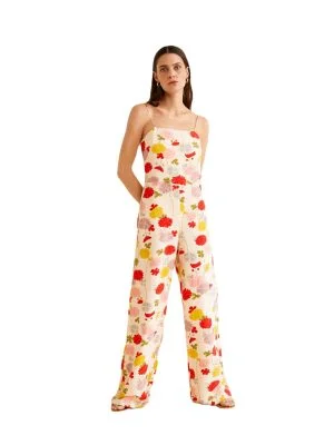 Salopetă Mango XS | Multicolor, Lungă, Vâscoză