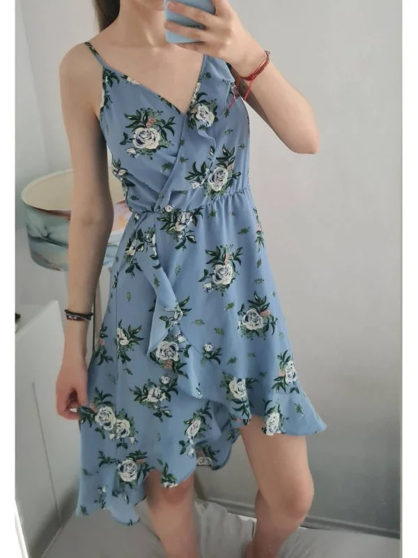 Rochie casual H&M EU 34 | Bleu, Midi, Poliester - Image 2