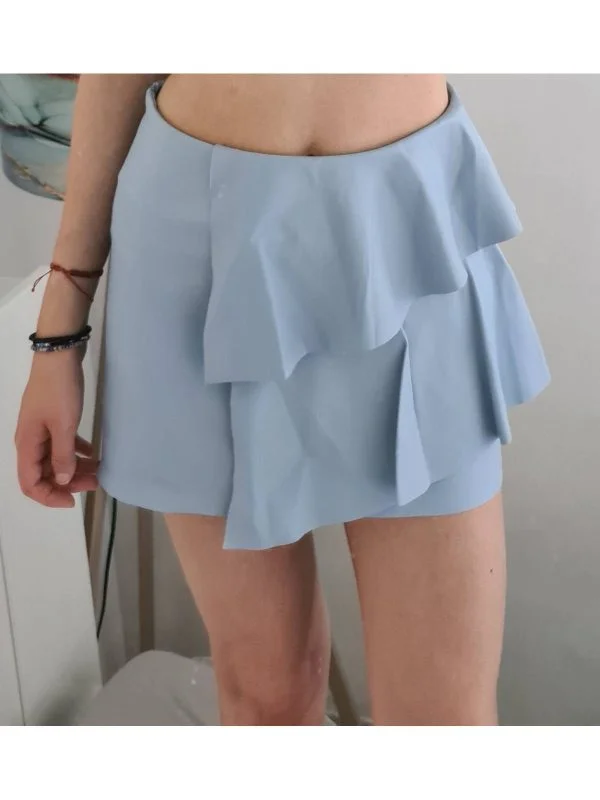 Fustă Zara XS | Bleu, Mini, Piele ecologică - Image 3