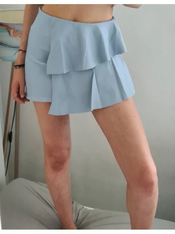Fustă Zara XS | Bleu, Mini, Piele ecologică - Image 5