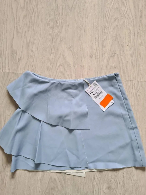 Fustă Zara XS | Bleu, Mini, Piele ecologică - Image 6