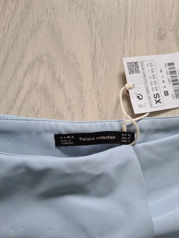 Fustă Zara XS | Bleu, Mini, Piele ecologică - Image 7