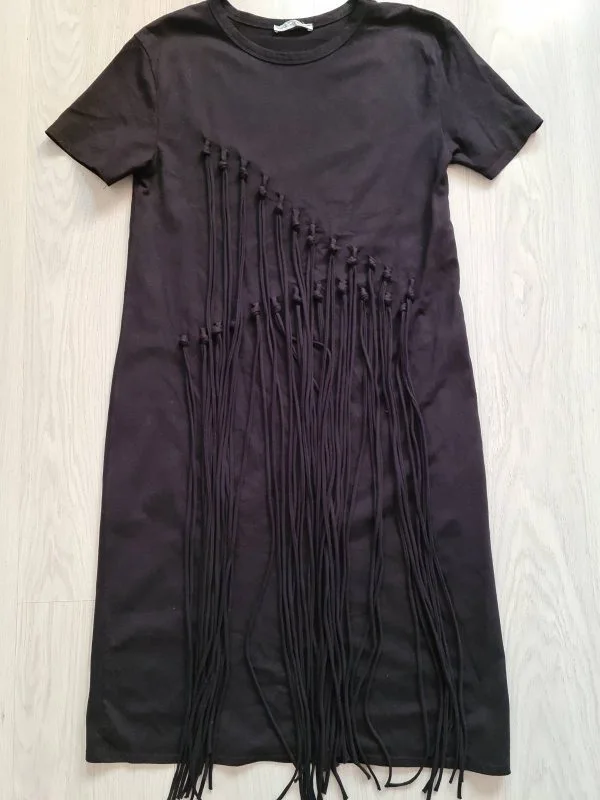 Rochie casual Zara S | Negru, Midi, Bumbac - Image 2
