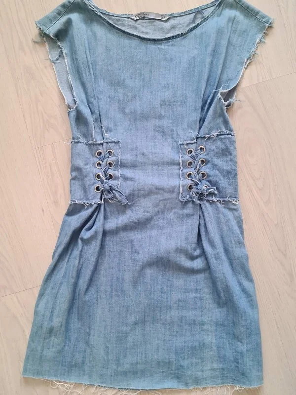 Rochie casual Zara S | Bleu, Mini, Bumbac - Image 4