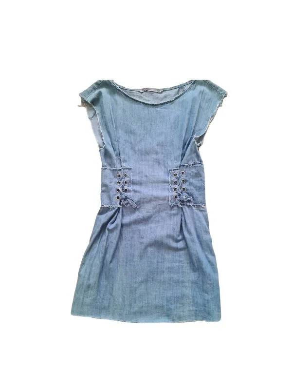 Rochie casual Zara S | Bleu, Mini, Bumbac