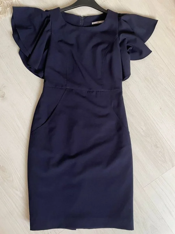 Rochie office ETIC EU 38 | Albastru, Midi, Vâscoză - Image 2