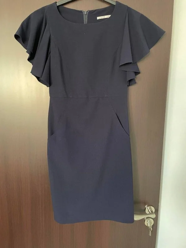 Rochie office ETIC EU 38 | Albastru, Midi, Vâscoză - Image 5