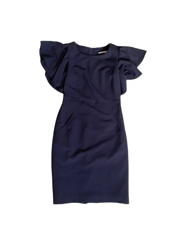 Rochie office ETIC EU 38 | Albastru, Midi, Vâscoză